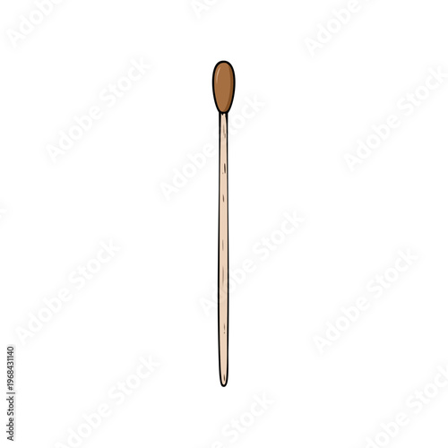 A single wooden match with a brown tip isolated on white a simple striking tool for fire ignition
