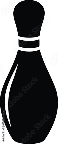 Bowling pin black silhouette vector icon