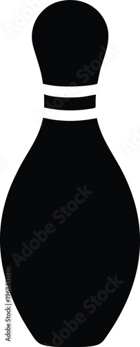 Bowling pin game sport solid glyph vector icon illustration