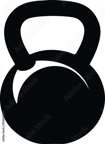 Black kettlebell gym workout fitness solid silhouette vector icon