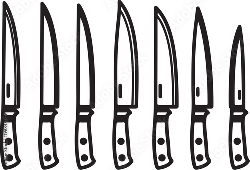 Black metal spoons and forks arranged in a row on a white background Vector