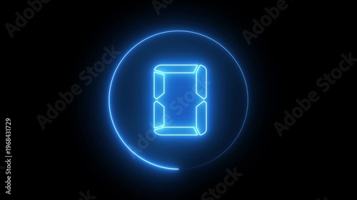 03 to 0 second modern digital countdown timer neon light style on black background. Circle countdown timer 3 sec animation. High quality 4K video.