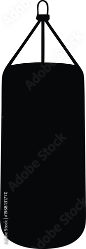 Boxing Punching Bag Training Gym Fitness Sport Vector Icon