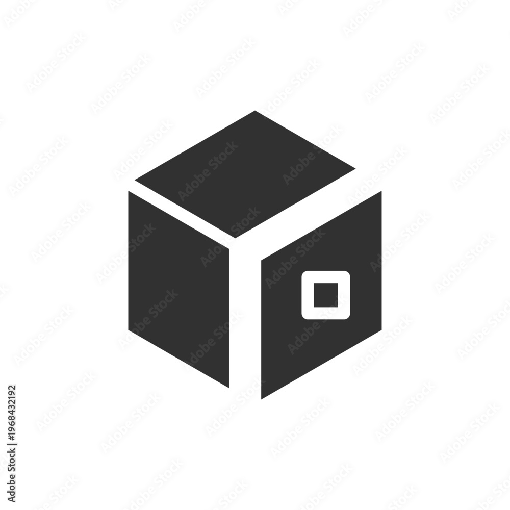 Obraz premium Polygon face selection icon. _D modeling surface polygon concept. Monochrome black and white symbol