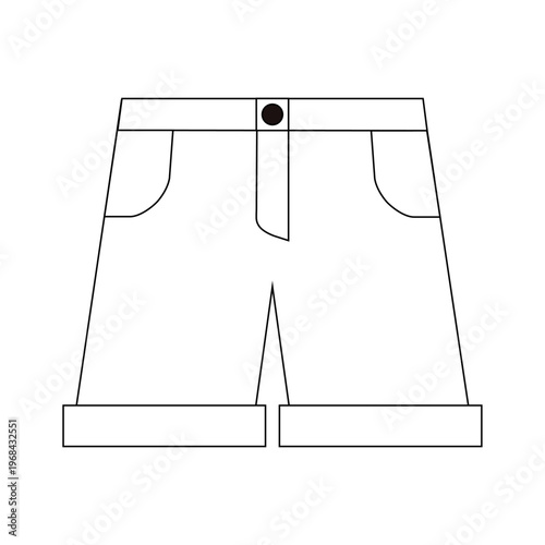 暑い日に穿くシンプルなハーフパンツのイラスト_白