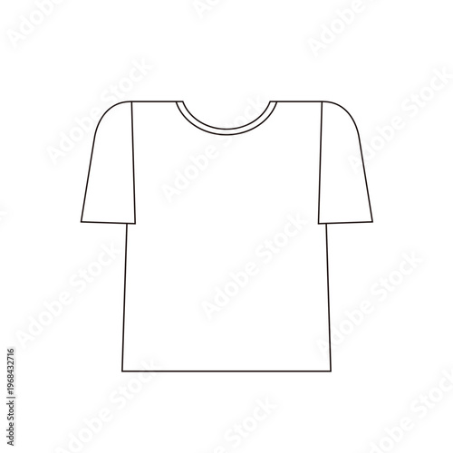 暑い日に着るシンプルな半袖Tシャツのイラスト_白
