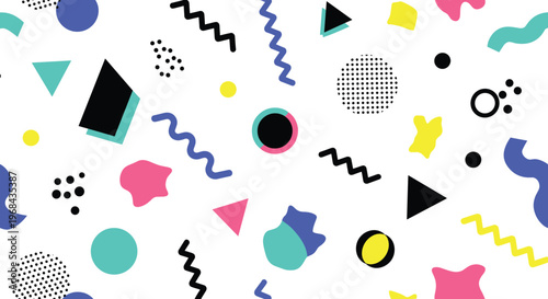 Abstract Geometric Shapes and Bold Colors in Modern Design for Trendy Backgrounds and Creative Graphics