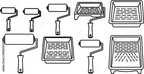 Various types of modern office chairs arranged against a white background Vector