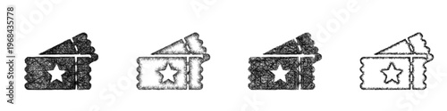 Sketch ticket icon design set