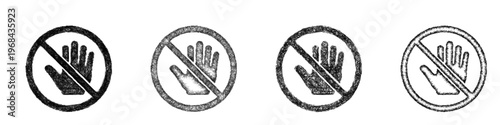 Sketch no touch sign icon design set