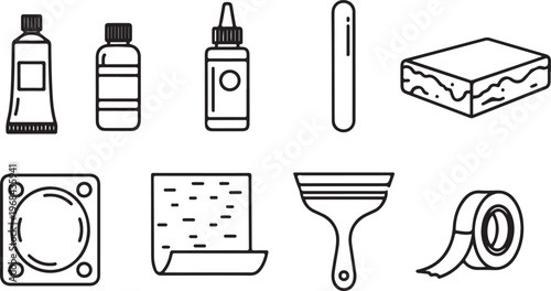 Common sewing tools and accessories for garment making Vector