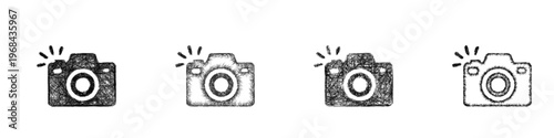 Sketch photography allowed icon design set