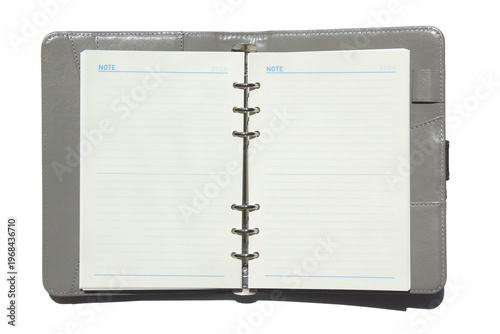 It is an open blank notebook.
