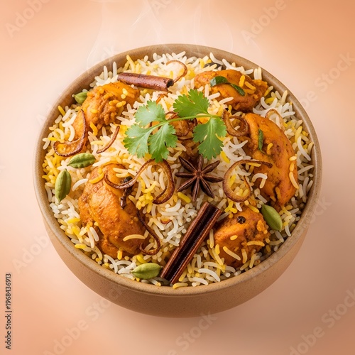 Delicious Chicken Biryani, Indian Rice Dish, Spicy Food, Culinary Delight