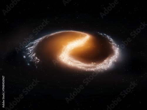 Картината върху платно Large Spiral Galaxy in deep space
