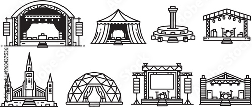 A collection of historical architectural drawings and sketches Vector