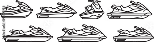 A collection of simple line drawings of human feet in various positions Vector