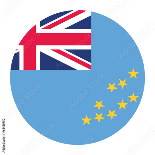 Round flag of Tuvalu icon isolated on white background.