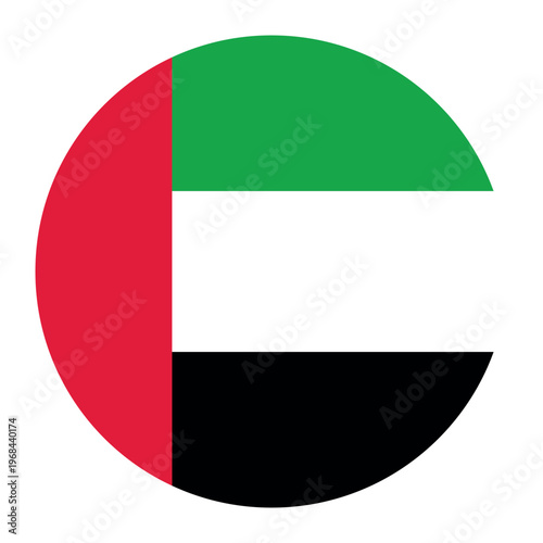 Round flag of United Arab Emirates icon isolated on white background.