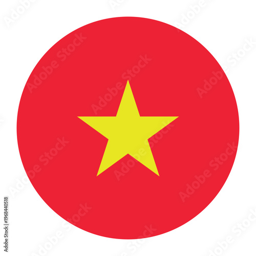 Round flag of Vietnam icon isolated on white background.