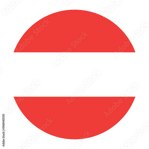 Round flag of Austria icon isolated on white background.