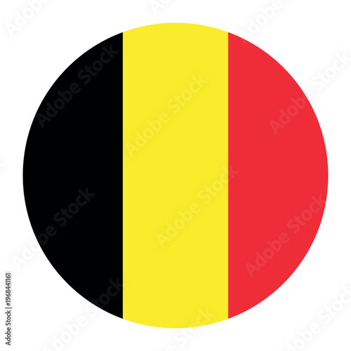 Round flag of Belgium icon isolated on white background.