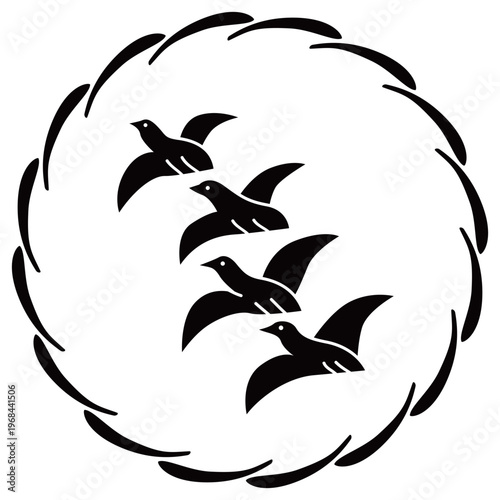 家紋です。薄輪に飛び雁といいます。
