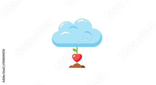 Apple Growing Under Cloud Rain.