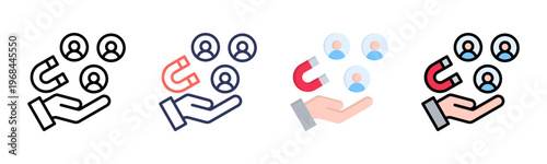 Customer Retention icon set multiple style collection
