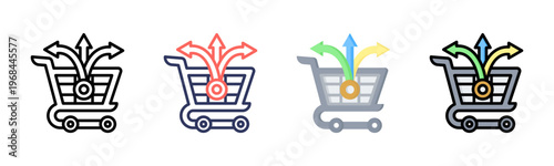 Cross Selling icon set multiple style collection