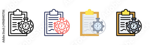 Contract icon set multiple style collection