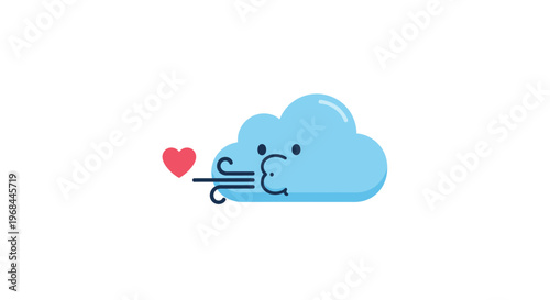 Cute Cloud Loves Heart.