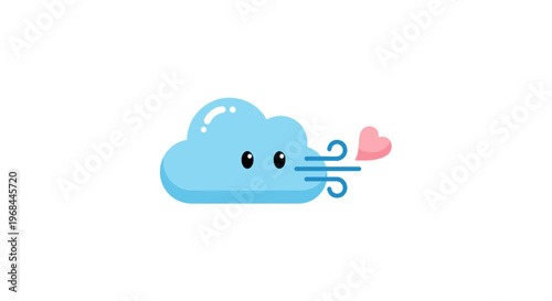 Cute Cloud with Heart.