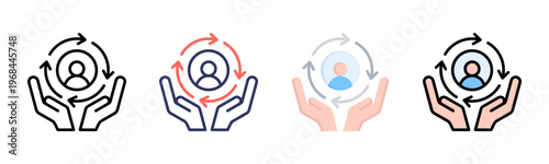 Customer Retention icon set multiple style collection