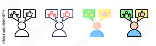 Customer Feedback icon set multiple style collection