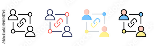 Relationship icon set multiple style collection