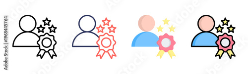 Customer Loyalty icon set multiple style collection