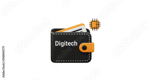 Digitech Wallet with Orange Logo.