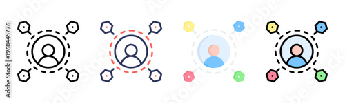 Capability icon set multiple style collection