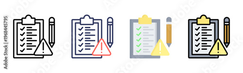 Assessment icon set multiple style collection