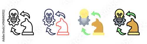 Strategic Planning icon set multiple style collection