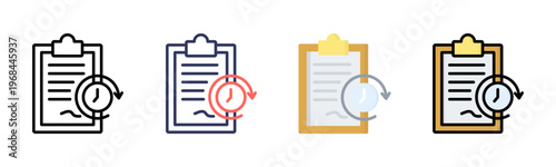 Contract icon set multiple style collection