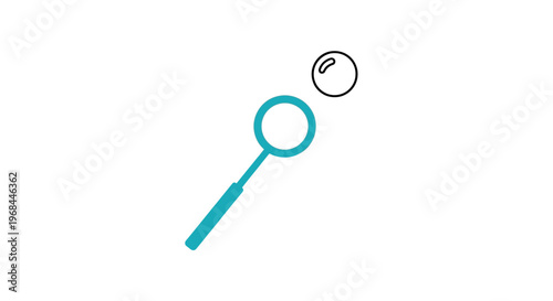 Magnifying glass with circle.