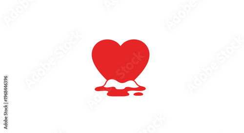 Melting Red Heart Symbol.