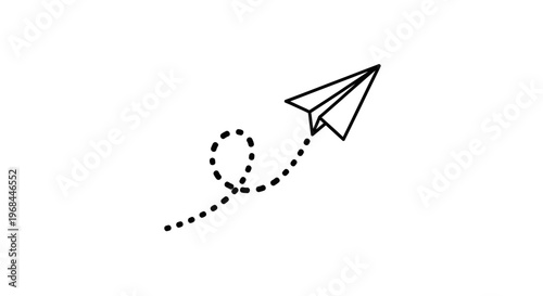 Paper airplane in flight.