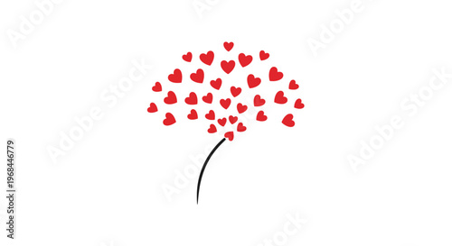 Red Hearts Tree Love Symbol.