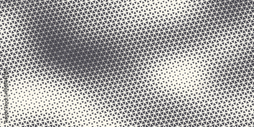 Triangle Shapes Vector Abstract Geometric Technology Background. Radial Composition Halftone Frame Triangular Retro Simple Pattern. Minimal Style Dynamic Tech Wallpaper