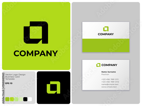 Letter A. Monogram consists of geometry elements icon. Identity and business card.