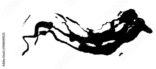 Abstract black paint brush