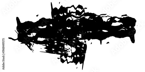 Abstract black paint brush